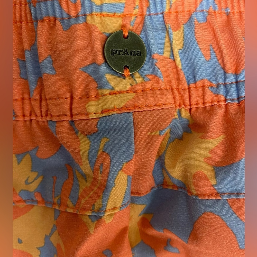 Prana Ladies Orange Athletic Shorts Vibrant Design Lightweight XL - Picture 8 of 9